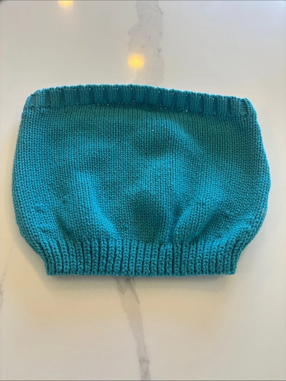 Cropped Teal Knit Cardigan Sweater - Women's with separate tube top